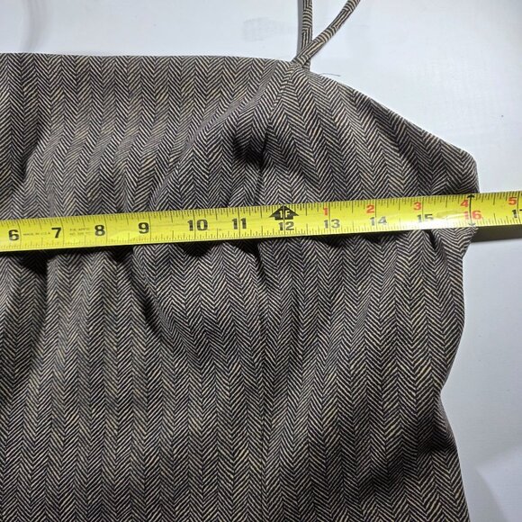 Herringbone Womens Top Spaghetti Straps tank librarian academia career office - Picture 6 of 7